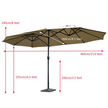 Load image into Gallery viewer, Gymax Patio Outdoor 15&#39; Umbrella Market Umbrella Double-Sided with Crank

