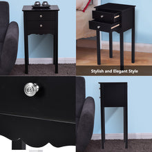Load image into Gallery viewer, Gymax Side Table End Accent Table Night Stand W/ 2 Drawers Furniture Black
