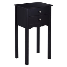 Load image into Gallery viewer, Gymax Side Table End Accent Table Night Stand W/ 2 Drawers Furniture Black
