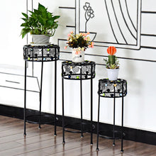 Load image into Gallery viewer, Gymax 3 Piece Metal Flower Pot Rack Plant Display Stand Shelf Holder Garden Ceramic Beads
