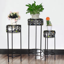 Load image into Gallery viewer, Gymax 3 Piece Metal Flower Pot Rack Plant Display Stand Shelf Holder Garden Ceramic Beads
