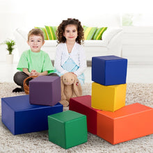 Load image into Gallery viewer, Gymax 7-Piece Set PU Foam Big Building Blocks Colorful Soft Blocks Play Set For Kids
