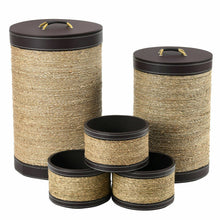 Load image into Gallery viewer, Gymax 5 PCS Round Storage Basket Seaweed Hamper Open Box Laundry Basket Bin Organizer
