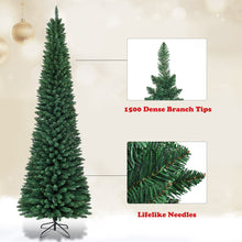 Load image into Gallery viewer, Gymax  9&#39; PVC Artificial Christmas Tree Holiday Decor Slim Pencil Tree Metal Stand
