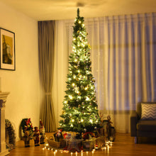 Load image into Gallery viewer, Gymax  9&#39; PVC Artificial Christmas Tree Holiday Decor Slim Pencil Tree Metal Stand
