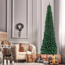 Load image into Gallery viewer, Gymax  9&#39; PVC Artificial Christmas Tree Holiday Decor Slim Pencil Tree Metal Stand
