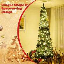 Load image into Gallery viewer, Gymax  9&#39; PVC Artificial Christmas Tree Holiday Decor Slim Pencil Tree Metal Stand
