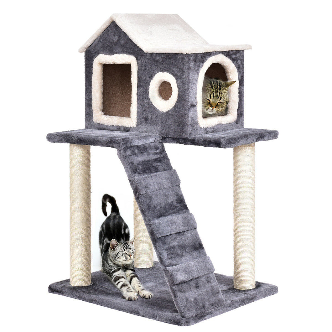 Gymax 36'' Cat Tree Kitten Activity Tower Furniture Room Condo Scratching Posts Ladder