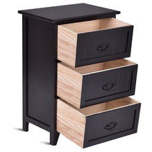 Load image into Gallery viewer, Gymax 2 PCS 3 Drawers Nightstands End Table Storage Wood Side Bedside Black
