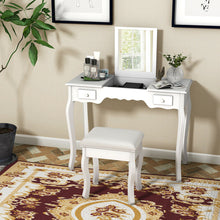 Load image into Gallery viewer, Gymax Bedroom Mirrored Vanity Set Make-up Dressring Table Stool Desk Furniture
