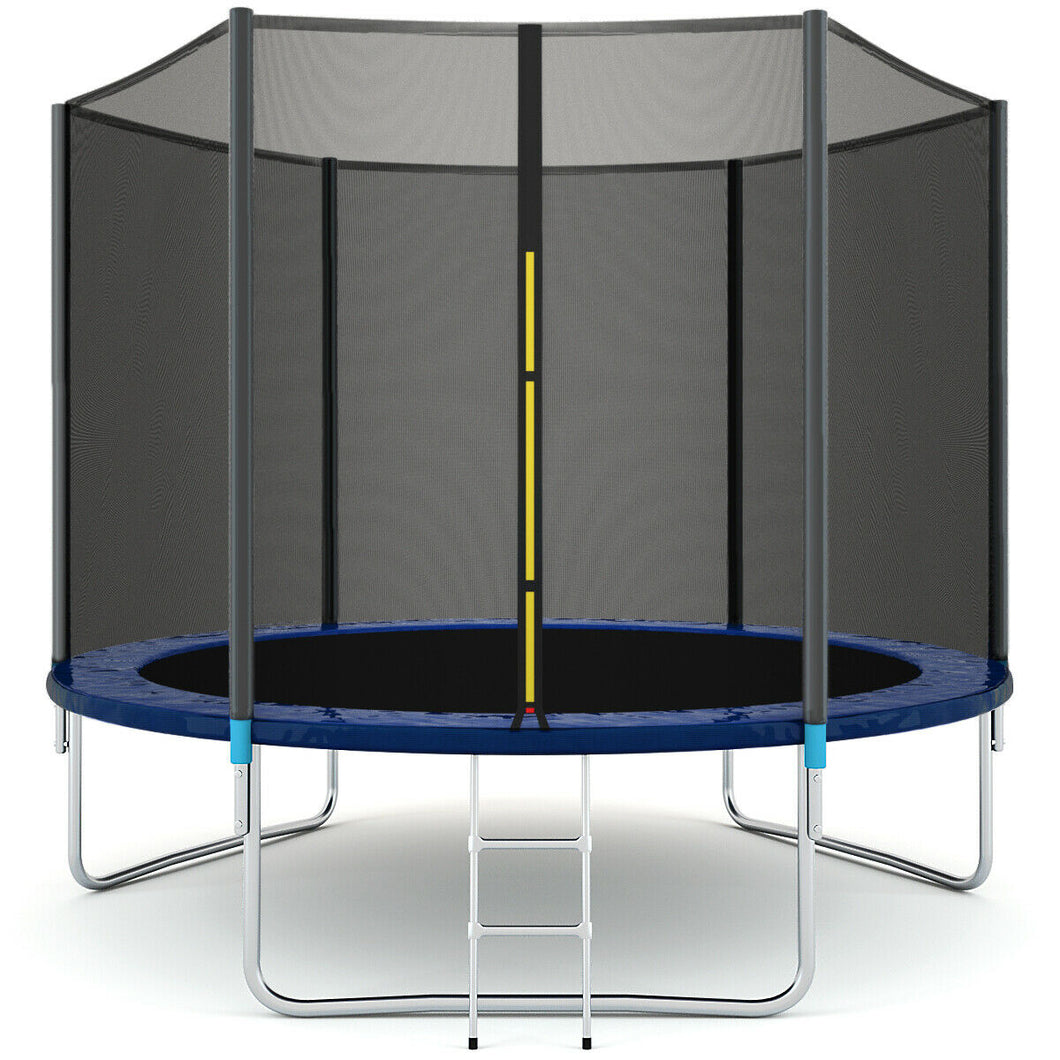 Gymax 10 FT Trampoline Combo Bounce Jump Safety Enclosure Net With Spring Pad Ladder