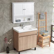 Load image into Gallery viewer, Gymax Bathroom Wall Storage Cabinet Double Doors Shelves Kitchen Medicine Organizer
