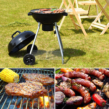 Load image into Gallery viewer, Gymax 18.5-Inch Kettle Charcoal Grill BBQ Outdoor Backyard Cooking with Wheels Black
