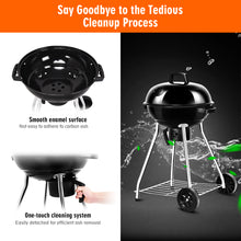 Load image into Gallery viewer, Gymax 18.5-Inch Kettle Charcoal Grill BBQ Outdoor Backyard Cooking with Wheels Black

