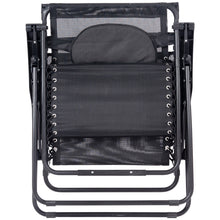 Load image into Gallery viewer, Gymax Folding Recliner Zero Gravity Lounge Chair W/ Shade Canopy Cup Holder Black

