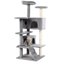 Load image into Gallery viewer, Gymax 52'' Cat Tree Kitten Tower with Scratching Post and Ladder Condo Play House
