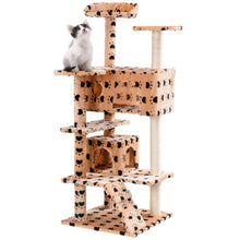Load image into Gallery viewer, Gymax 52'' Cat Tree Kitten Tower with Scratching Post and Ladder Condo Play House
