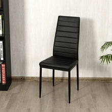 Load image into Gallery viewer, Gymax Set of 6 Dining Side Chair PVC High Back Metal Legs Kitchen Home Furniture Black
