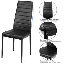 Load image into Gallery viewer, Gymax Set of 6 Dining Side Chair PVC High Back Metal Legs Kitchen Home Furniture Black
