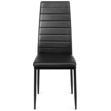Load image into Gallery viewer, Gymax Set of 6 Dining Side Chair PVC High Back Metal Legs Kitchen Home Furniture Black
