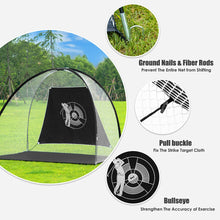 Load image into Gallery viewer, Gymax Portable 10&#39; Golf Practice Set Golf Hitting Net Cage w Target Bag Ball Grass Mat
