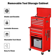 Load image into Gallery viewer, Gymax 2 in 1 Rolling Cabinet Storage Chest Box Garage Toolbox Organizer w/ 6 Drawers

