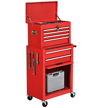 Load image into Gallery viewer, Gymax 2 in 1 Rolling Cabinet Storage Chest Box Garage Toolbox Organizer w/ 6 Drawers

