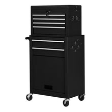 Load image into Gallery viewer, Gymax 2 in 1 Black Rolling Cabinet Storage Chest Box Garage Toolbox Organizer w/ 6 Drawers
