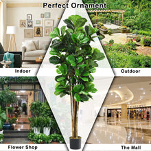 Load image into Gallery viewer, Gymax 6-Feet Artificial Fiddle Leaf Fig Tree Indoor-Outdoor Home Decorative Planter
