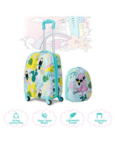 Load image into Gallery viewer, Gymax 2PC Kids Luggage Set Backpack &amp; Rolling Suitcase Travel ABS Flamingos
