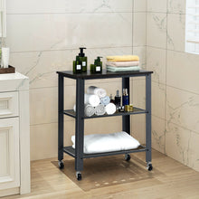 Load image into Gallery viewer, Gymax Industrial Serving Cart 3-Tier Kitchen Utility Cart on Wheels w/Storage Silver
