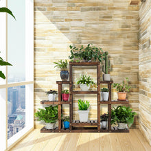 Load image into Gallery viewer, Gymax 6-Tier Flower Wood Stand Plant Display Rack Multifunctional Storage Shelf
