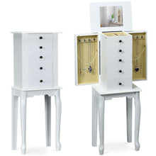 Load image into Gallery viewer, Gymax Mirrored Armoire Jewelry Cabinet Free Standing Organizer Storage Box Chest Black/White
