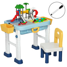 Load image into Gallery viewer, Gymax 6 in 1 Kids Activity Table Set w/ Chair Toddler Luggage Building Block Table
