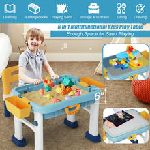 Load image into Gallery viewer, Gymax 6 in 1 Kids Activity Table Set w/ Chair Toddler Luggage Building Block Table
