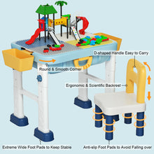 Load image into Gallery viewer, Gymax 6 in 1 Kids Activity Table Set w/ Chair Toddler Luggage Building Block Table
