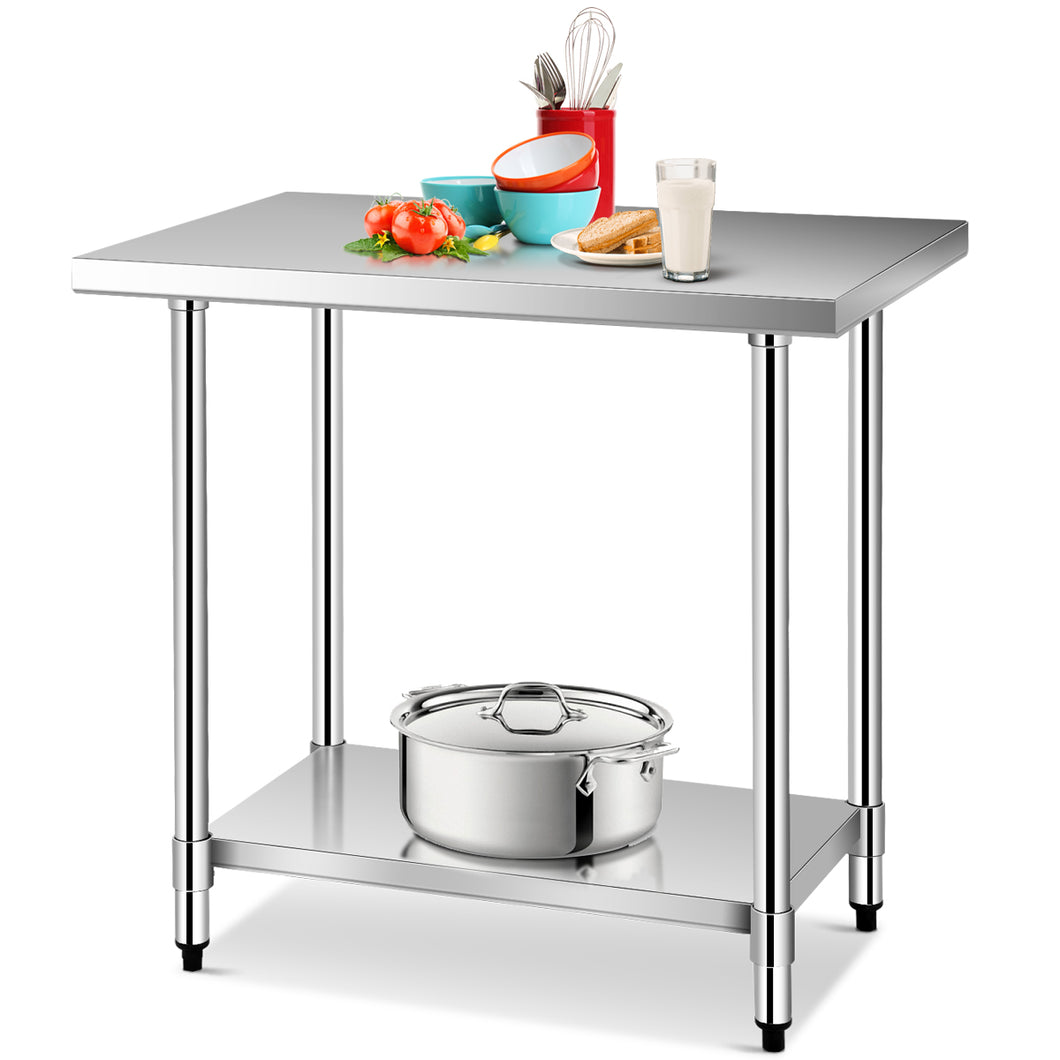 Gymax 24'' x 36'' Stainless Steel Food Prep & Work Table Commercial Kitchen Worktable