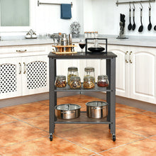 Load image into Gallery viewer, Gymax Industrial Serving Cart 3-Tier Kitchen Utility Cart on Wheels w/Storage Silver
