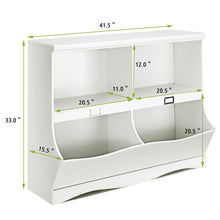 Load image into Gallery viewer, Gymax Children Storage Unit Kids Bookshelf Bookcase Baby Toy Organizer Shelf White
