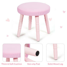 Load image into Gallery viewer, Gymax Kids Vanity Makeup Table &amp; Chair Set Make Up Stool Play Set for Children Pink
