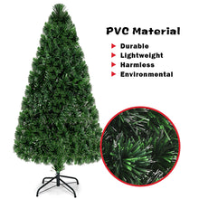 Load image into Gallery viewer, Gymax Pre-Lit Fiber Optic 5' Artificial Christmas Tree PVC Tips Metal Stand
