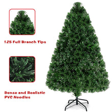 Load image into Gallery viewer, Gymax Fiber Optic 4&#39;Artificial Christmas Tree PVC Material Metal Stand Holidy Decoration
