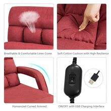 Load image into Gallery viewer, Gymax Red Folding Lazy Sofa Floor Chair Sofa Lounger Bed with Armrests and a Pillow
