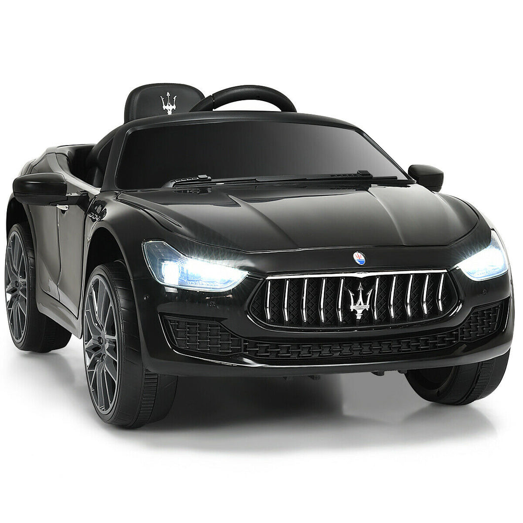 Gymax 12V Maserati Licensed Kids Ride on Car w/ RC Remote Control Led Lights MP3