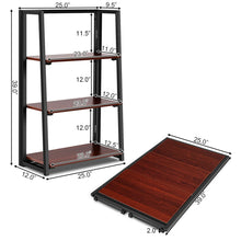 Load image into Gallery viewer, Gymax 3 Tier Folding Ladder Bookcase Multifunctional Plant Flower Display Stand Shelf

