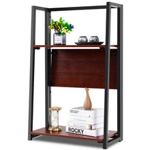 Load image into Gallery viewer, Gymax 3 Tier Folding Ladder Bookcase Multifunctional Plant Flower Display Stand Shelf
