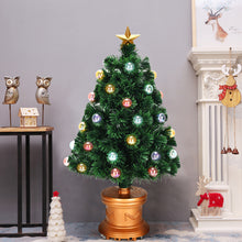 Load image into Gallery viewer, Gymax 3Ft Pre-Lit PVC Christmas Tree Fiber Optical Firework Holiday Decor
