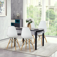 Load image into Gallery viewer, Gymax Set of 4 Modern Dining Side Chairs Armless Home Office w/ Wood Legs White

