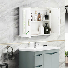 Load image into Gallery viewer, Gymax Bathroom Medicine Cabinet 2-Tier Wall-Mounted Mirror Storage Cabinet W/Handles
