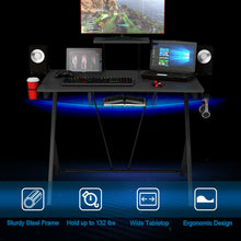 Load image into Gallery viewer, Gymax Gaming Desk Computer Desk PC Table Workstation with Headphone Hook &amp; Cup Holder
